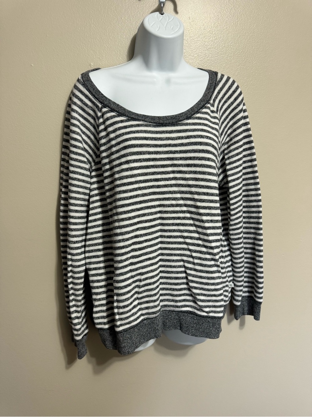 Victoria's Secret Black & White Striped Scoop Neck Sweater